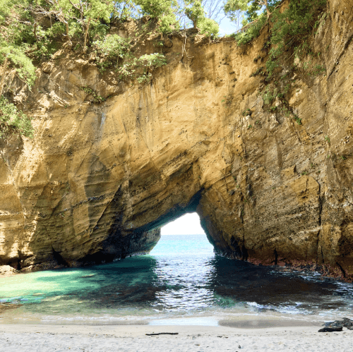 Natural cave formation with ocean view